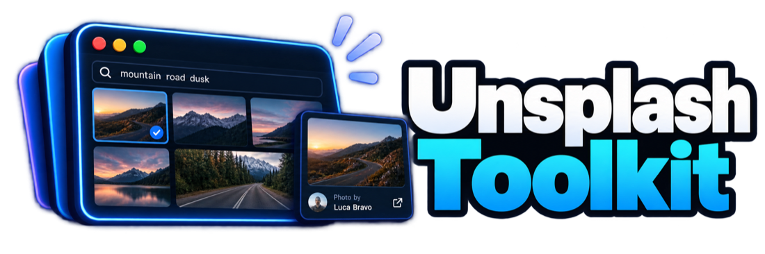 UnsplashToolkit — a photo picker with a selected image and its photographer credit